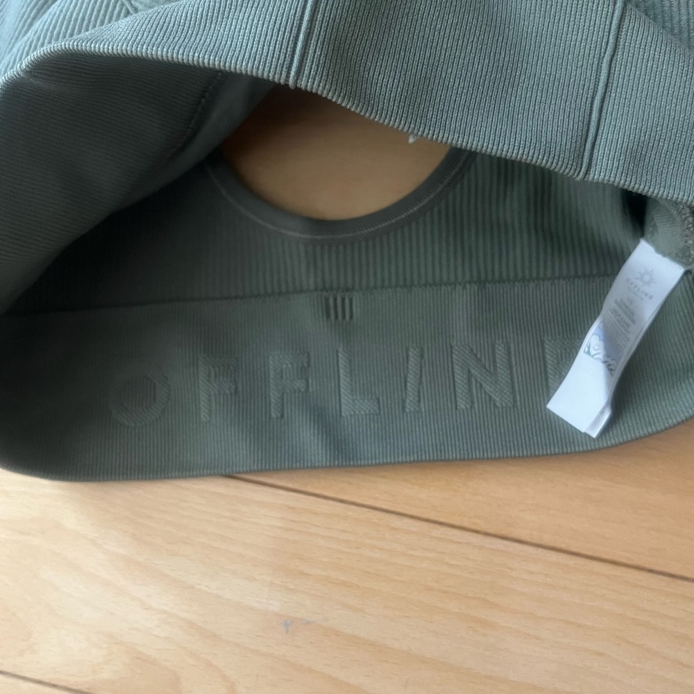 Offline by Aerie Olive Fun Seamless Rib Sports Bra - Picture 3 of 7
